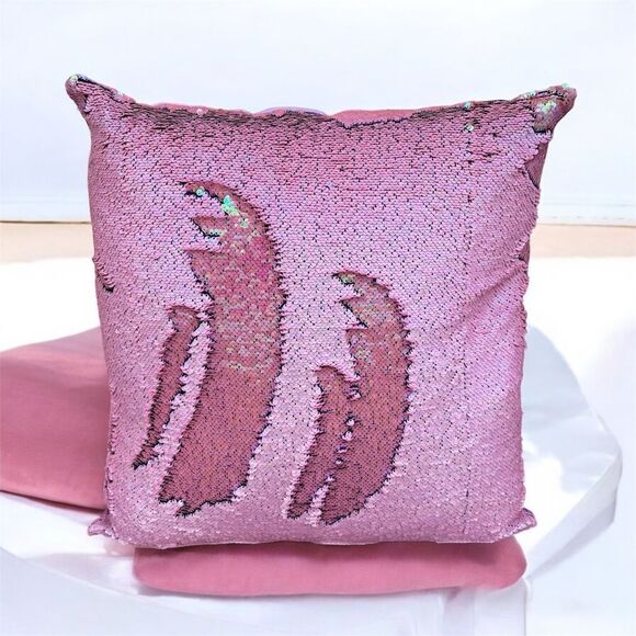 NWOT NEW Two (2) Aviva Stanoff  Sequin Blush Pink Luxury Designer Pillows - Picture 4 of 9